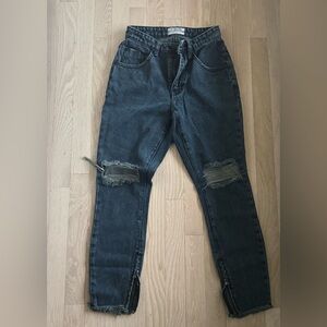 One by one teaspoon 
High waist freebird jeans